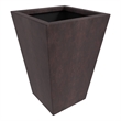 LeisureMod Serene Indoor Outdoor Square Square Planter 21 Inch in Brown