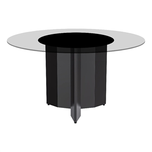 LeisureMod Zevro 60&quot Round Dining Table with Glass Top Clear