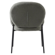 LeisureMod Celestial Fabric Dining Chairs in Black Iron Legs Set of 2 Green