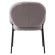 LeisureMod Celestial Fabric Dining Chairs in Black Iron Legs Set of 2 Gray