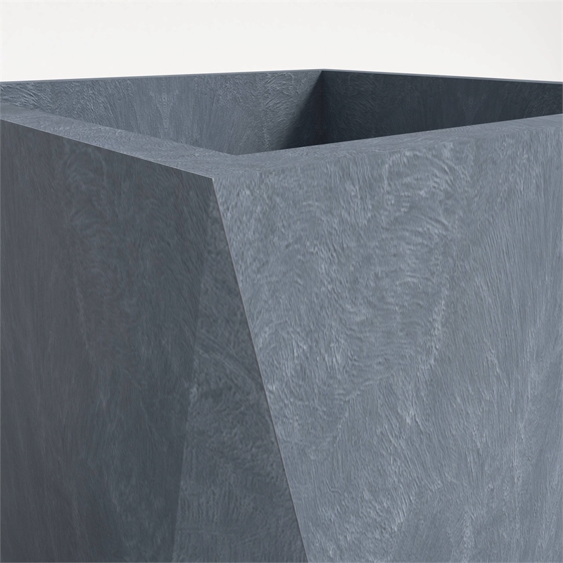 LeisureMod Aloe Tapered Square Planter in Fiberstone and MgO Clay Gray 29