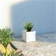 LeisureMod Modern Sprout Fiberstone and MgO Clay Square Planter White 7.9