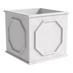 LeisureMod Modern Sprout Fiberstone and MgO Clay Square Planter White 7.9&quot