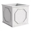 LeisureMod Modern Sprout Fiberstone and MgO Clay Square Planter White 7.9