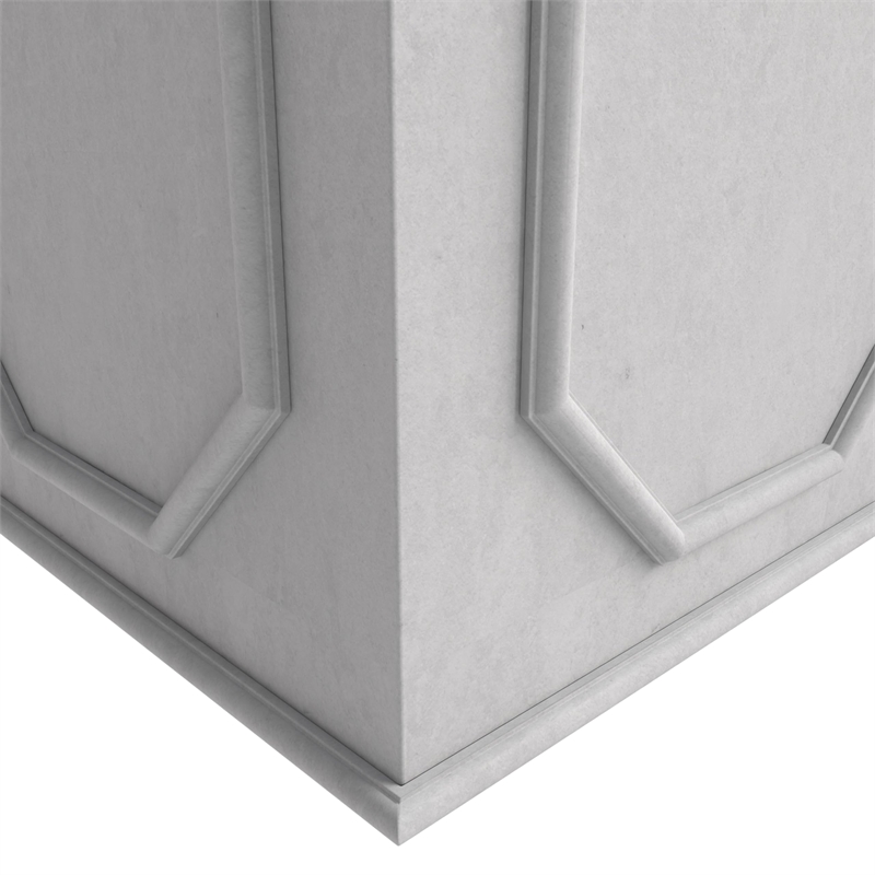 LeisureMod Modern Sprout Fiberstone and MgO Clay Square Planter White 12.5