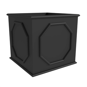 LeisureMod Modern Sprout Fiberstone and MgO Clay Square Planter Black 25.6&quot