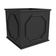 LeisureMod Modern Sprout Fiberstone and MgO Clay Square Planter Black 25.6