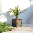 LeisureMod Modern Sprout Fiberstone and MgO Clay Square Planter Black 25.6