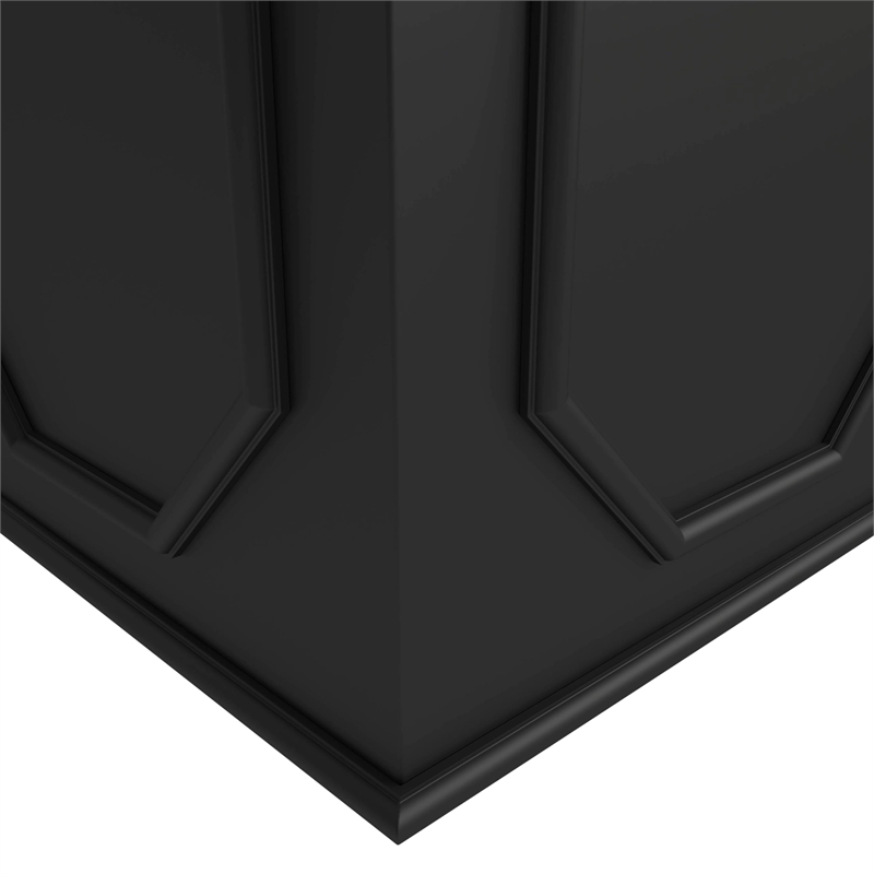LeisureMod Modern Sprout Fiberstone and MgO Clay Square Planter Black 25.6