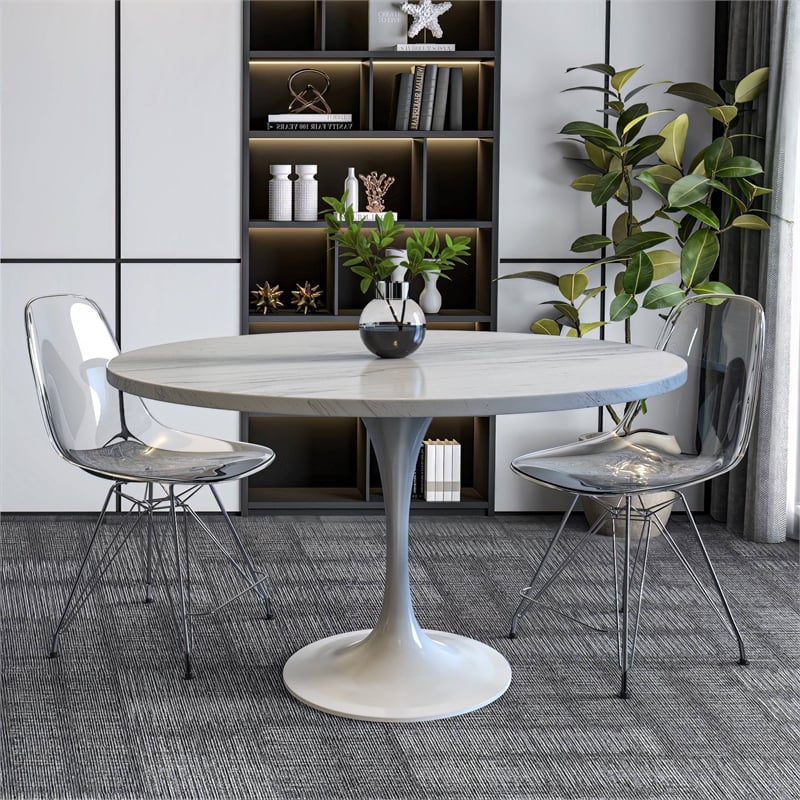 LeisureMod Verve Dining Table with a 48