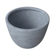 LeisureMod Modern Dahlia Fiberstone and Clay Round Planter Aged Concrete 13.6