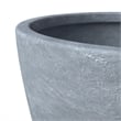 LeisureMod Modern Dahlia Fiberstone and Clay Round Planter Aged Concrete 13.6