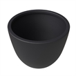 LeisureMod Modern Dahlia Fiberstone and Clay Round Planter Black 13.6