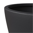 LeisureMod Modern Dahlia Fiberstone and Clay Round Planter Black 13.6