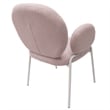 LeisureMod Celestial Fabric Dining Chairs in White Iron Legs Gray
