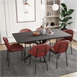 LeisureMod Servos Side Chair in Upholstered Faux Leather Set of 2 Bordeaux