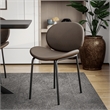 LeisureMod Servos Side Chair in Upholstered Faux Leather Set of 2 Elephant Gray