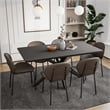 LeisureMod Servos Side Chair in Upholstered Faux Leather Set of 2 Elephant Gray