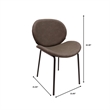 LeisureMod Servos Side Chair in Upholstered Faux Leather Set of 2 Elephant Gray