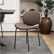 LeisureMod Servos Side Chair in Upholstered Faux Leather Set of 2 Light Gray