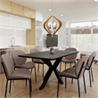 LeisureMod Servos Side Chair in Upholstered Faux Leather Set of 2 Light Gray
