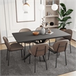 LeisureMod Servos Side Chair in Upholstered Faux Leather Set of 2 Light Gray