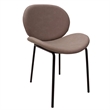 LeisureMod Servos Side Chair in Upholstered Faux Leather Set of 2 Light Gray