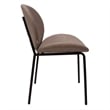 LeisureMod Servos Side Chair in Upholstered Faux Leather Set of 2 Light Gray