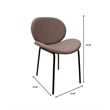 LeisureMod Servos Side Chair in Upholstered Faux Leather Set of 2 Light Gray