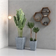 LeisureMod Serene Square Square Planter Set 15 Inch in Gray