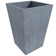 LeisureMod Serene Square Square Planter Set 15 Inch in Gray