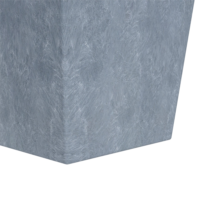 LeisureMod Serene Square Square Planter Set 15 Inch in Gray