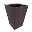 LeisureMod Serene Square Square Planter Set 15 Inch in Brown