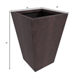 LeisureMod Serene Square Square Planter Set 15 Inch in Brown