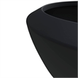 LeisureMod Modern Vessel Fiberstone and Clay Round Planter Black 15