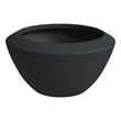 LeisureMod Modern Vessel Fiberstone and Clay Round Planter Black 15