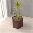 LeisureMod Thicket Indoor Outdoor Hexagonal Planter 11 Inch in Brown