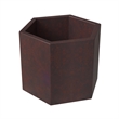 LeisureMod Thicket Indoor Outdoor Hexagonal Planter 11 Inch in Brown