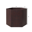 LeisureMod Thicket Indoor Outdoor Hexagonal Planter 11 Inch in Brown
