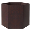 LeisureMod Thicket Indoor Outdoor Hexagonal Planter 11 Inch in Brown