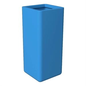 LeisureMod Marquee Modern Fiberstone and Clay Round Planter Blue 20&quot H