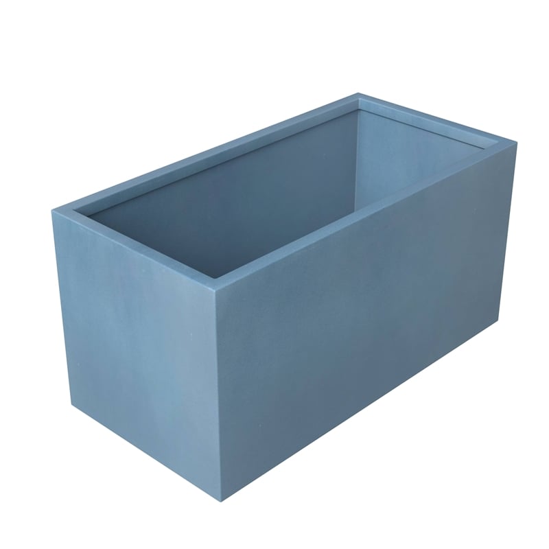 LeisureMod Bloom Rectangular Planter in Fiberstone and Clay Aged Concrete 9