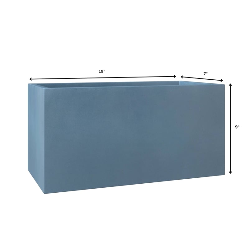 LeisureMod Bloom Rectangular Planter in Fiberstone and Clay Aged Concrete 9