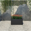LeisureMod Bloom Rectangular Planter in Fiberstone and Clay Black 12