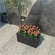 LeisureMod Bloom Rectangular Planter in Fiberstone and Clay Black 12