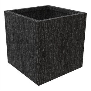 LeisureMod Verdura Indoor Outdoor Square Planter 22 Inch in Black