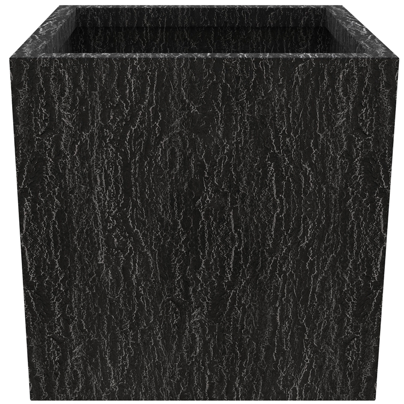 LeisureMod Verdura 3-Piece Indoor Outdoor Square Planter in Black