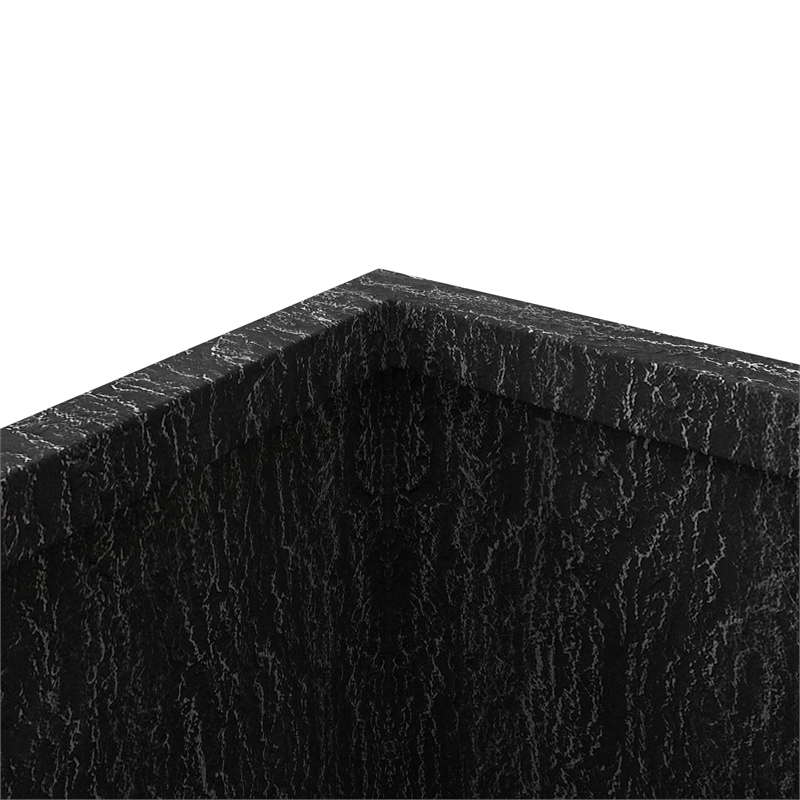 LeisureMod Verdura 3-Piece Indoor Outdoor Square Planter in Black