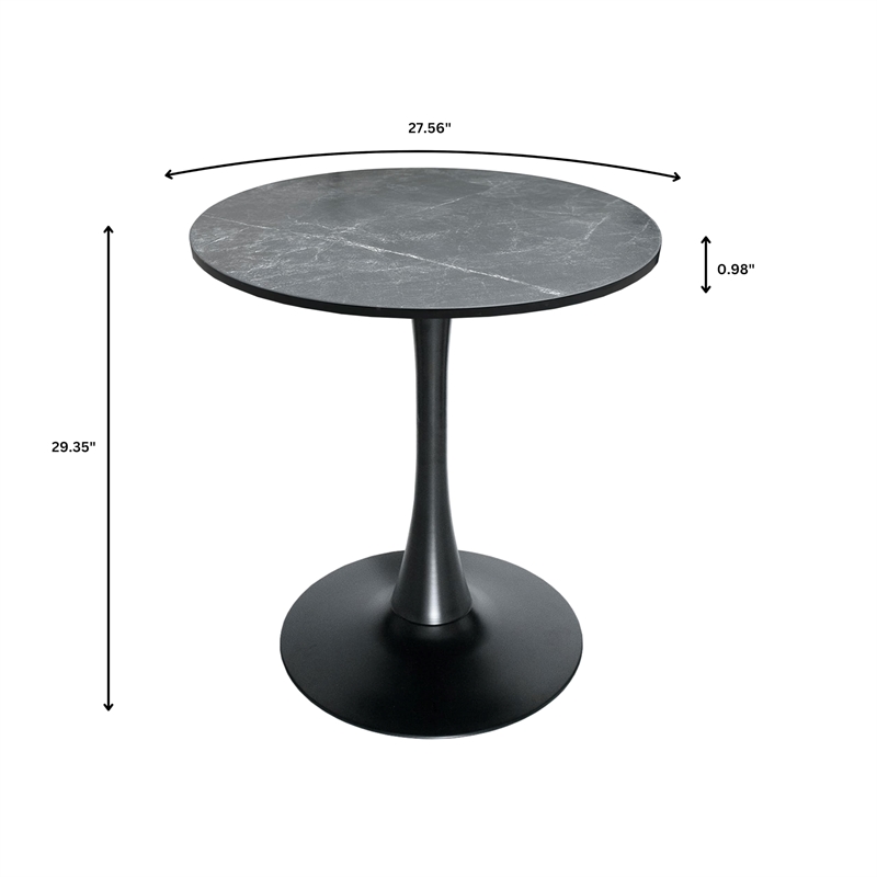 LeisureMod Bristol Dining Table with a 27 