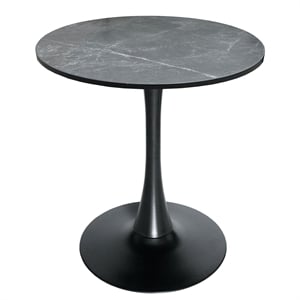 LeisureMod Bristol Dining Table with a 27 &quot Wood Tabletop in Black